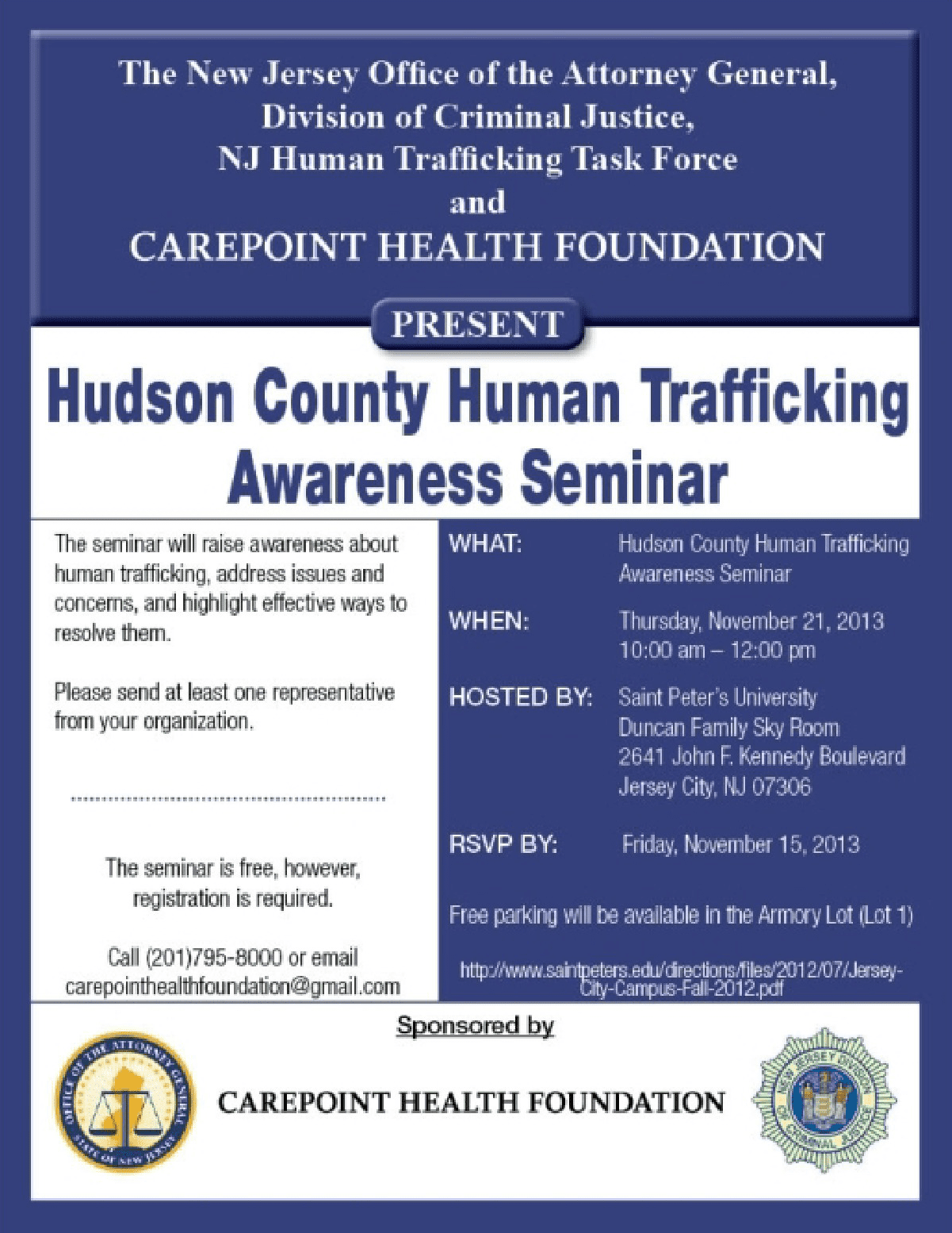 Hudson County Human Trafficking Awareness Seminar
